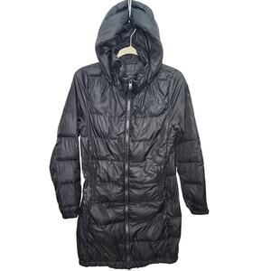 The North Face 550 Women's Black Puffer Quilted Long Hooded Winter Coat Size XS